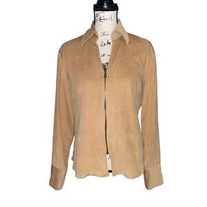 Harve’ Benard by Benard Holtz tan corduroy zip up jacket large‎